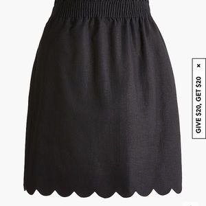 JCrew size 18 black scalloped skirt